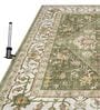 Sage Green Traditional Polyester 9 ft x 12 ft Machine Made Carpet