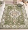 Sage Green Traditional Polyester 9 ft x 12 ft Machine Made Carpet