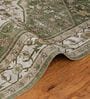 Sage Green Traditional Polyester 9 ft x 12 ft Machine Made Carpet