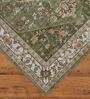 Sage Green Traditional Polyester 9 ft x 12 ft Machine Made Carpet
