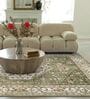 Sage Green Traditional Polyester 9 ft x 12 ft Machine Made Carpet