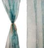 Sage Abstract Polyester 8 Ft Sheer Rod Pocket Door Curtain