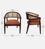 Sahaj Teak Wood Arm Chairs In Orange Finish