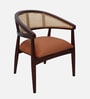 Sahaj Teak Wood Arm Chairs In Orange Finish