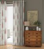 Grey 100 % Cotton Traditional 9ft Sheer Eyelet 2 Pcs Door Curtains