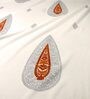 Grey 100 % Cotton Traditional 9ft Sheer Eyelet 2 Pcs Door Curtains