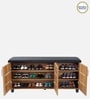 Saiko 12- Pairs Shoe Cabinet In Lyon Walnut Finish With Seating