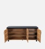 Saiko 12- Pairs Shoe Cabinet In Lyon Walnut Finish With Seating