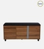 Saiko 12- Pairs Shoe Cabinet In Lyon Walnut Finish With Seating
