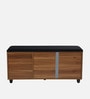 Saiko 12- Pairs Shoe Cabinet In Lyon Walnut Finish With Seating
