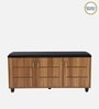 Saiko 12- Pairs Shoe Cabinet In Lyon Walnut Finish With Seating