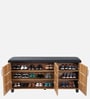 Saiko 12- Pairs Shoe Cabinet In Lyon Walnut Finish With Seating