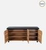 Saiko 12- Pairs Shoe Cabinet In Lyon Walnut Finish With Seating