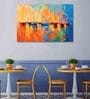 Sailboat Multicolour Teak Wood Canvas Art Print