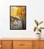 Sailing Boat Black Engineered Wood Wall Painting