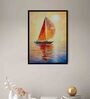 Sailing Boat Multicolour Synthetic Wood Framed Canvas Wall Painting