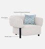 Salford Boucle Fabric 1 Seater Sofa in Snow White Colour Salford Boucle Fabric 1 Seater Sofa in Snow White Colour