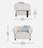 Salford Boucle Fabric 1 Seater Sofa in Snow White Colour
