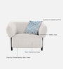 Salford Boucle Fabric 1 Seater Sofa in Snow White Colour