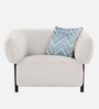 Salford Boucle Fabric 1 Seater Sofa in Snow White Colour Salford Boucle Fabric 1 Seater Sofa in Snow White Colour