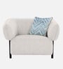Salford Boucle Fabric 1 Seater Sofa in Snow White Colour