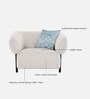 Salford Boucle Fabric 1 Seater Sofa in Snow White Colour Salford Boucle Fabric 1 Seater Sofa in Snow White Colour
