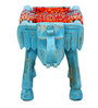 Salina Solid Wood Seating Stool In Blue Colour