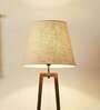 Salita Wooden Floor Lamp with Jute Shade & Brown Base