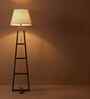 Salita Wooden Floor Lamp with Jute Shade & Brown Base