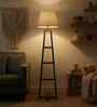 Salita Wooden Floor Lamp with Jute Shade & Brown Base