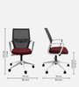 Sall Mid Fabric Ergonomic Chair in Milan Red Colour