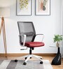 Sall Mid Fabric Ergonomic Chair in Milan Red Colour