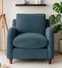Sally Velvet 1 Seater Sofa in Oxford Blue Color