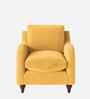 Sally Velvet 1 Seater Sofa in Turmeric Yellow Color