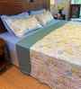 Salvia Blue 100% Cotton Floral 250 GSM Double Bed AC Comforter