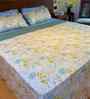 Salvia Blue 100% Cotton Floral 250 GSM Double Bed AC Comforter