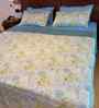 Salvia Blue 100% Cotton Floral 250 GSM Double Bed AC Comforter