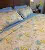 Salvia Blue 100% Cotton Floral 250 GSM Double Bed AC Comforter