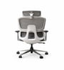 Sama Pro High Back Ergonomic Chair with Multi-Lock Mechanism and Adjustable Headrest in White&Grey Colour