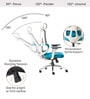 Sama Pro Korean Mesh Office Chair with Seat Slider and 4D Armrests in Blue Colour