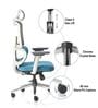Sama Pro Korean Mesh Office Chair with Seat Slider and 4D Armrests in Blue Colour