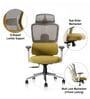 Sama Pro Korean Mesh Office Chair with Seat Slider and 4D Armrests in Green Colour