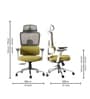 Sama Pro Korean Mesh Office Chair with Seat Slider and 4D Armrests in Green Colour