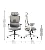 Sama Pro Korean Mesh Office Chair with Seat Slider and 4D Armrests in Grey Colour