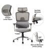 Sama Pro Korean Mesh Office Chair with Seat Slider and 4D Armrests in Grey Colour