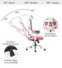 Sama Pro Korean Mesh Office Chair with Seat Slider and 4D Armrests in Pink Colour