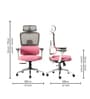 Sama Pro Korean Mesh Office Chair with Seat Slider and 4D Armrests in Pink Colour