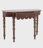 Sama Wooden Console Table In Mahogany Colour