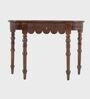 Sama Wooden Console Table In Mahogany Colour
