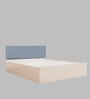 Samadhi  Queen Size Upholstered Bed In Blue Colour & White Colour With Box Storage